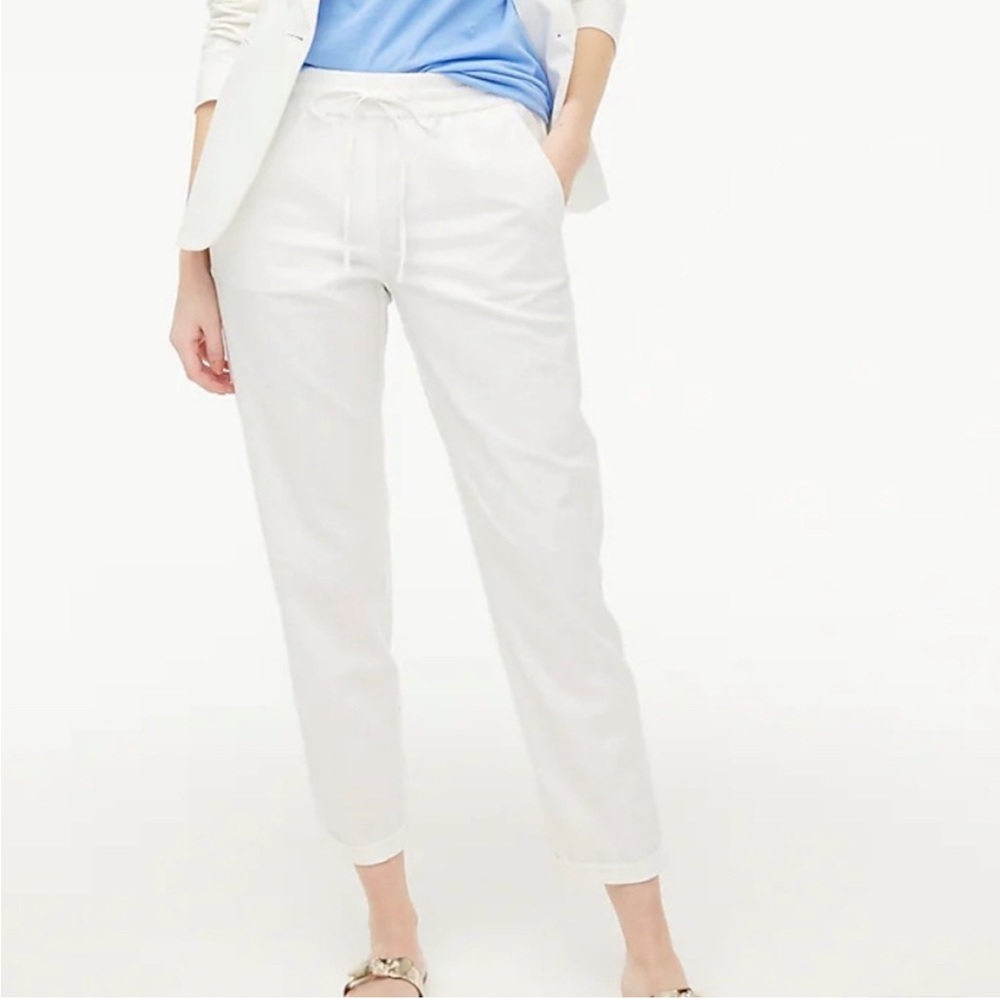J. Crew White Linen Pants